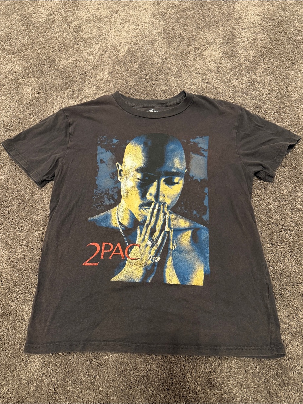 Hollister Black 2PAC Prayer Portrait Graphic Tee